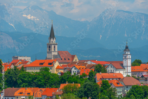 Cityscape of Slovenian town Kranj photo