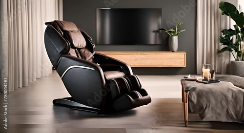 Massage chair in the dinner room. photo