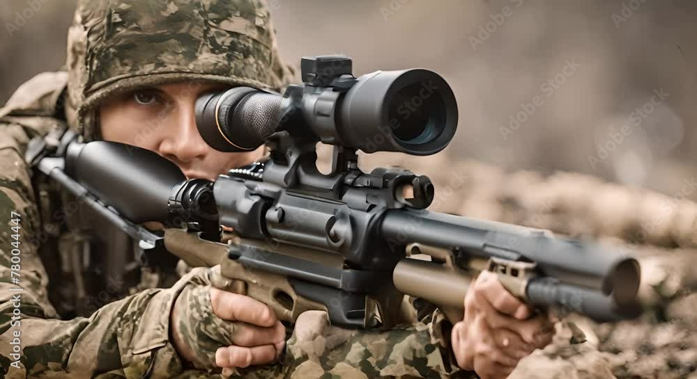 Sniper soldier aiming. Sniper soldier aiming.