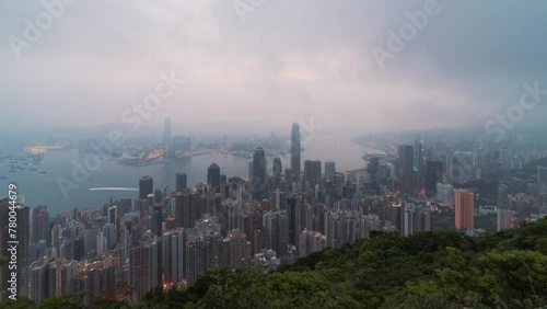Wallpaper Mural City Aerial in Hong Kong Island 4K Aerial shot of the premium residential area at mid level and the central financial business along the sides of the Victoria Harbour Torontodigital.ca