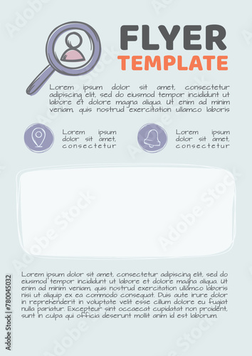 Editable layout design for advertising, flyer, brochure, booklet. Vector hand drawn illustration related to recruitment