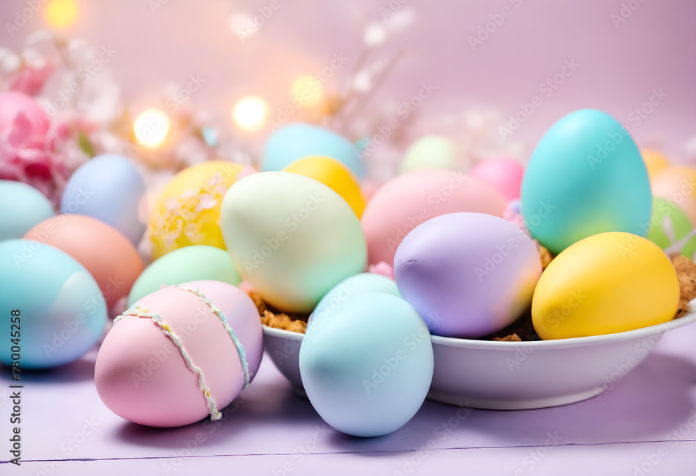 Easter pastel colored eggs Easter pastel colored eggs