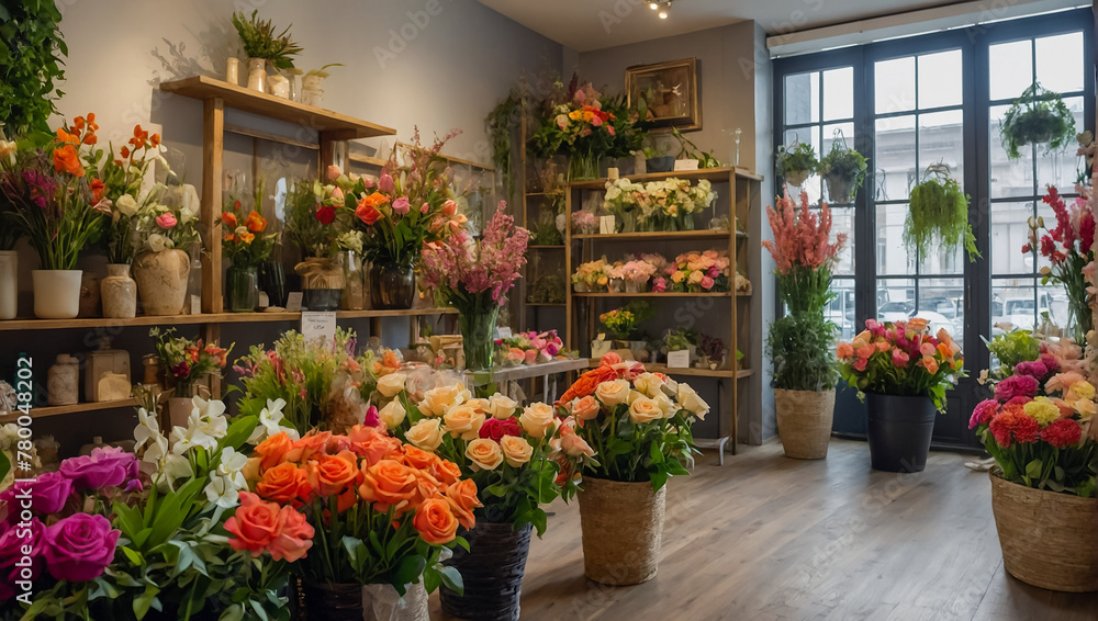 interior of a beautiful flower shop