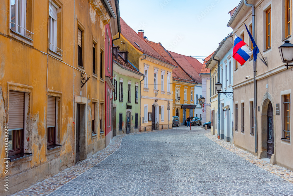 Obraz premium Narrow street in the historical center of Ptuj, Slovenia