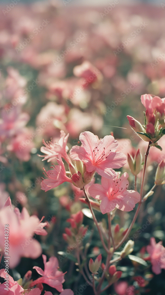 Serene Pink Azalea Blooms in Springtime Garden Serene Pink Azalea Blooms in Springtime Garden