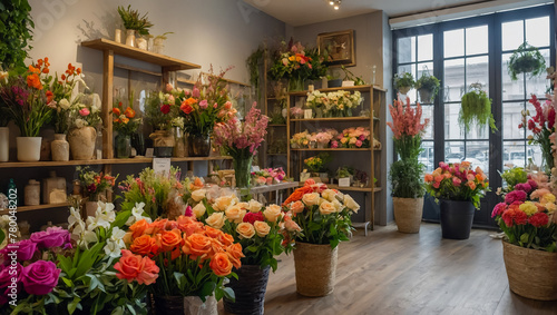 interior of a beautiful flower shop