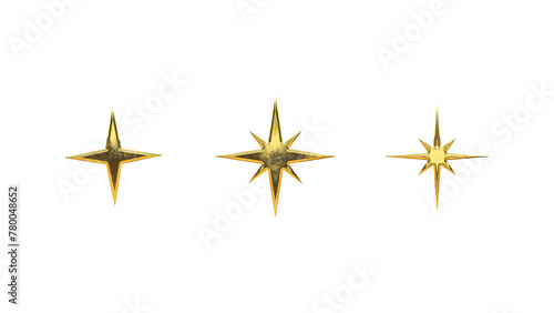 Star icon set gold symbol