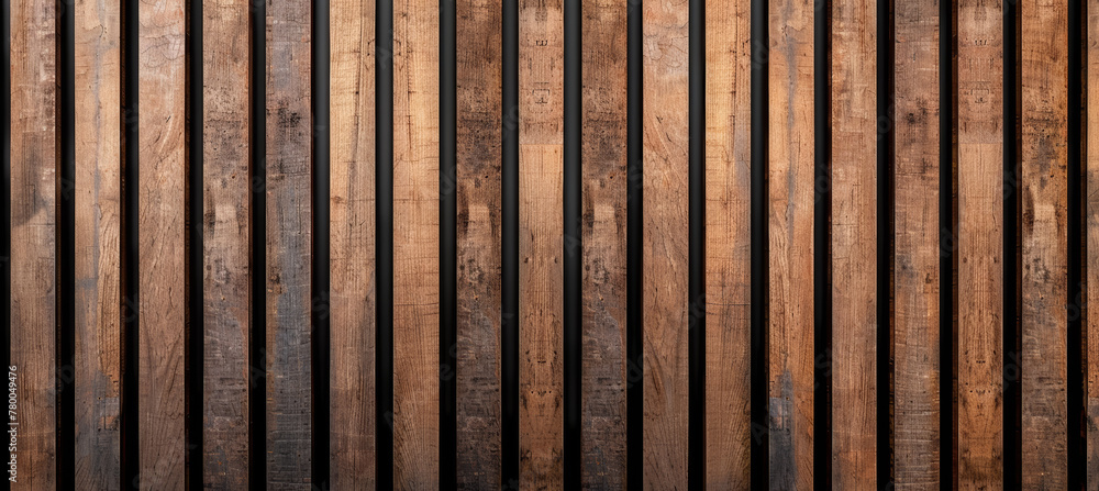Brown Wood Slats with Varied Heights Brown Wood Slats with Varied Heights