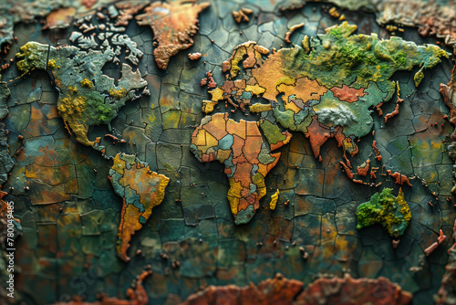 An age of political fragmentation and disunity, with nations splintering into smaller entities. Concept of political fragmentation. Generative Ai.
