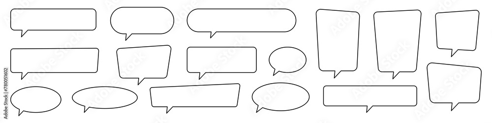 Speech bubble, speech balloon, chat bubble line art vector icon for apps and websites. Speech bubble, speech balloon, chat bubble line art vector icon for apps and websites.