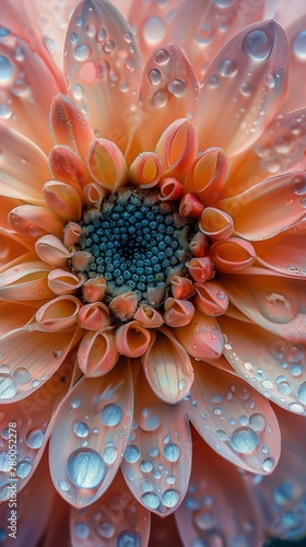 Pink Flower Covered in Water Droplets