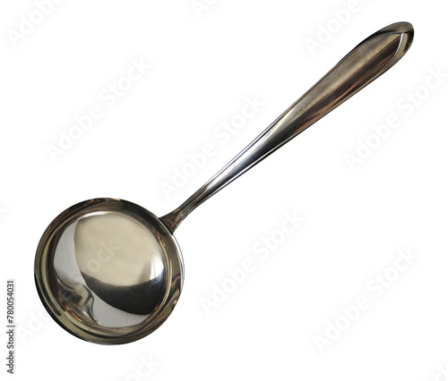 Metal spoon on transparent background