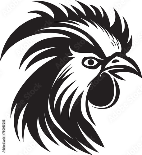 Cluck Cadet: Roster Chicken Icon in Vector Design Perch Posse: Vector Logo Featuring Roster Chickens