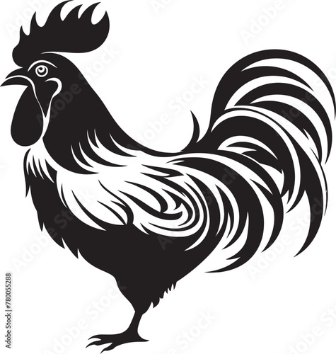 Flight Formation: Vector Logo of Roster Chicken Graphics Cluck Cadet: Roster Chicken Icon in Vector Design