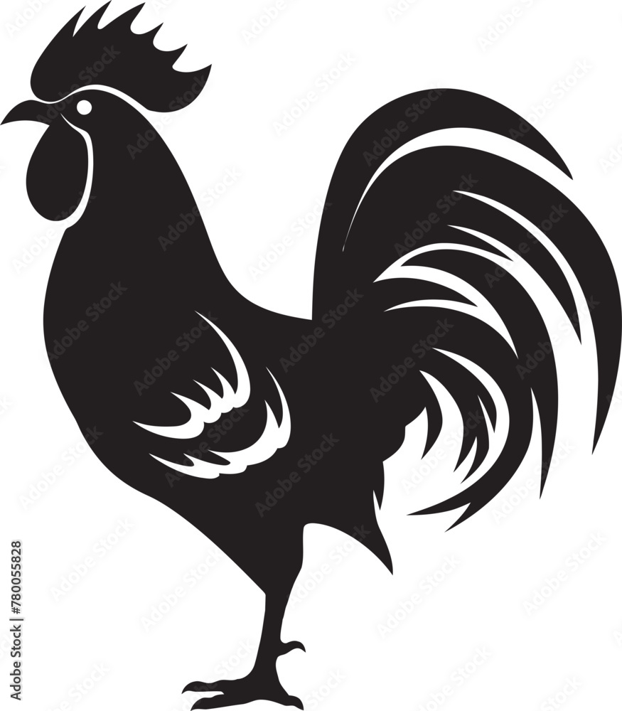 Fototapeta premium Poultry Pack: Vector Icon of Roster Chickens Rooster Realm: Roster Chicken Vector Emblem