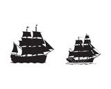 ship silhouette vector icon graphic logo design