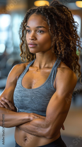 Woman Posing for Picture in Gym