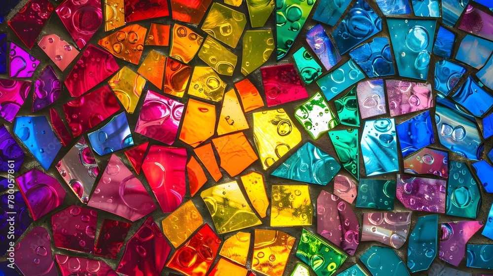 a group of colorful pieces of glass