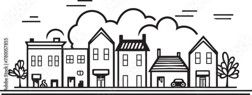 Metropolitan Mosaic: Basic Townscape Line Drawing Emblem Skyline Sketchbook: Simplistic Vector Cityscape Icon