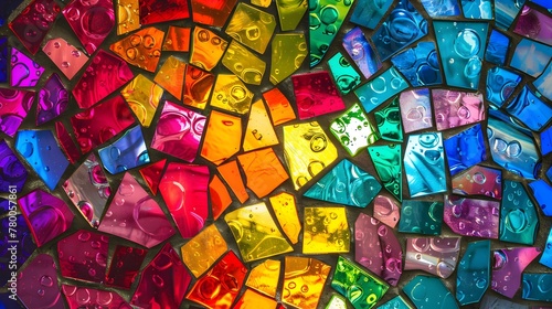 a group of colorful pieces of glass