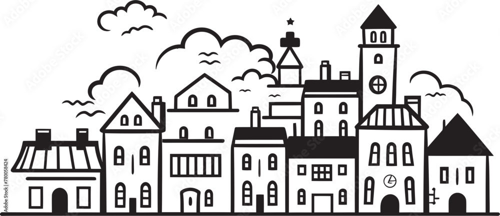 Urban Silhouette: Vector Logo Design of Cityscape Outline Architectural Abstraction: Simplistic Line Drawing Logo Urban Silhouette: Vector Logo Design of Cityscape Outline Architectural Abstraction: Simplistic Line Drawing Logo
