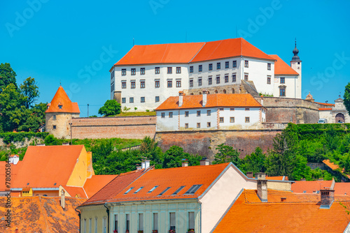 Ptuj castle overlooking town of the same name in Slovenia photo