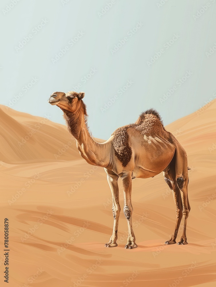 Eid al adha Poster design, camel, copy space - generative ai Eid al adha Poster design, camel, copy space - generative ai