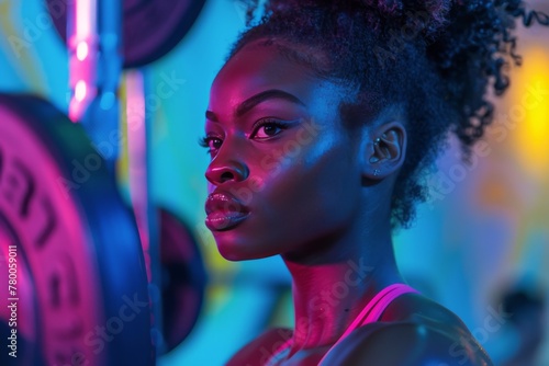 Woman Lifting Barbell in Gym