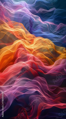 Rainbow Colored Wave Painting