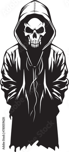 Skull Swagger: Hoodie-Wearing Skeleton Emblem SkeleChic: Stylish Hoodie Skeleton Graphic