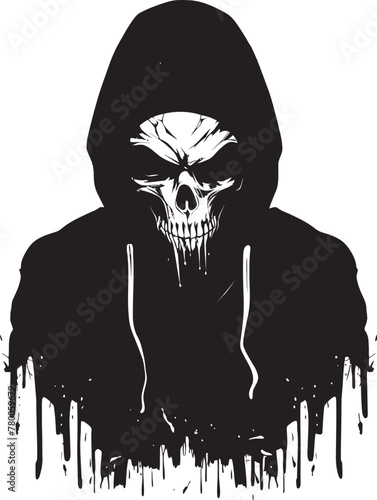 Streetwise Skele: Hooded Skeleton Icon SkeleThreads: Hoodie-Wearing Skeleton Vector Logo