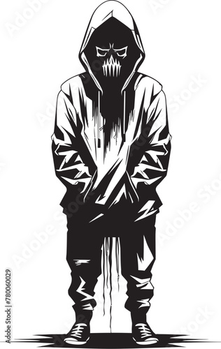 Streetwise Skele: Hoodie-Wearing Skeleton Graphic SkeleThreads: Urban Hoodie Skeleton Icon