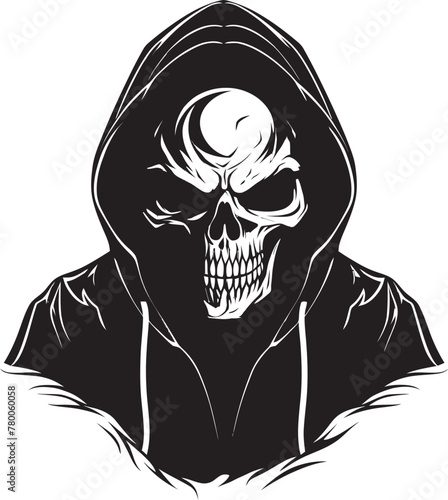 Urban Bones: Stylish Hoodie Skeleton Emblem Skull Swagger: Hooded Skeleton Icon
