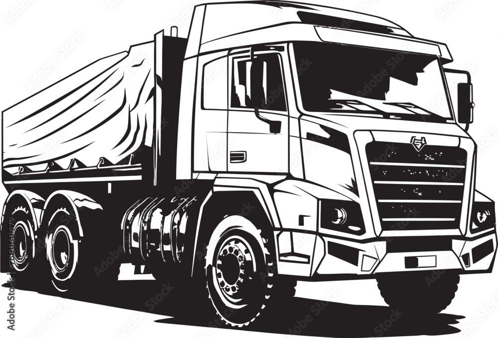 Sketchy Transportation: Dump Truck Sketch Icon Sketchy Payload: Dump Truck Vector Logo Design