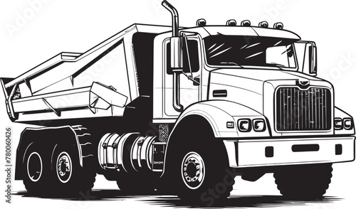 Dump Truck Sketch: Vector Logo Design with Sketch Sketchy Hauler: Dump Truck Sketch Icon
