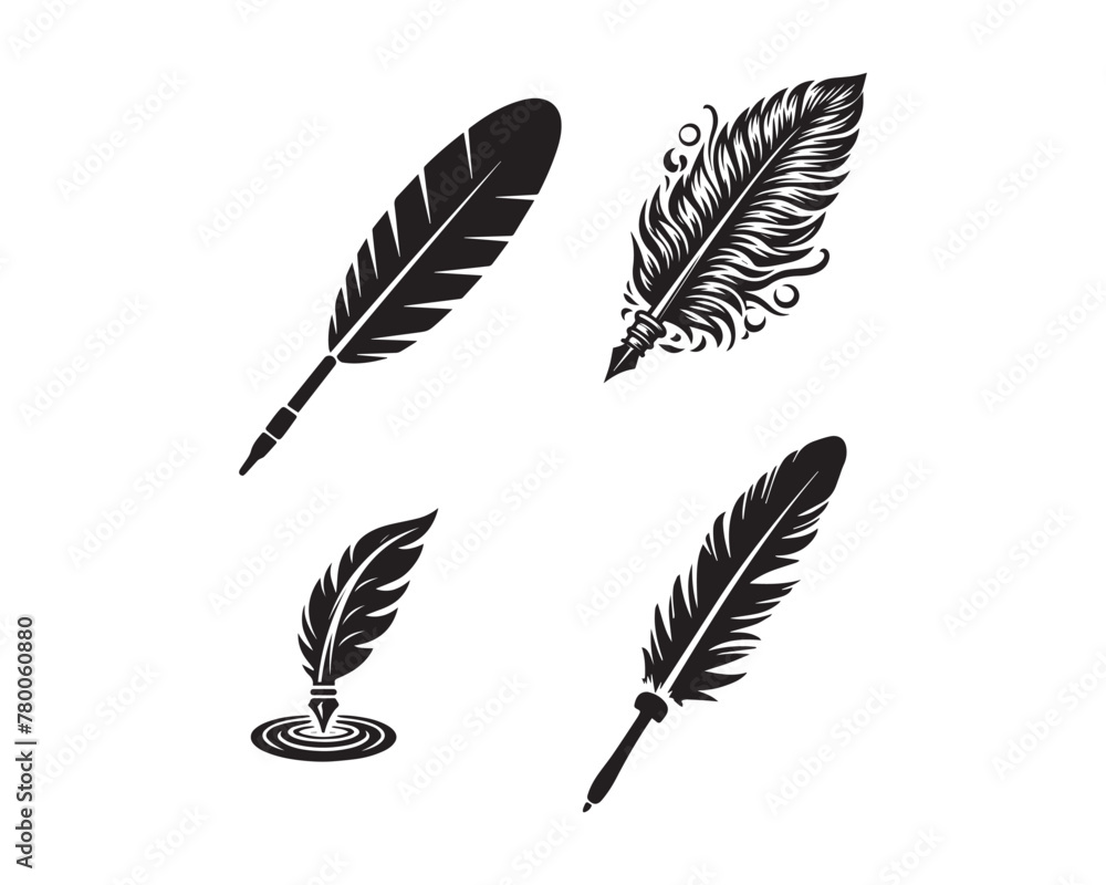 quill silhouette vector icon graphic logo design quill silhouette vector icon graphic logo design