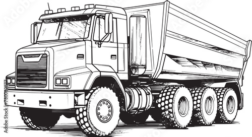 SketchArt Haulage: Dump Truck Vector Logo Design Dump Truck Sketch: Vector Logo Design with Sketch