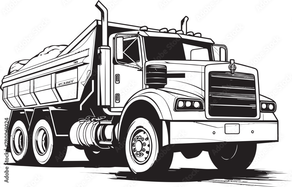 SketchLoad: Dump Truck Sketch Logo TruckArtisan: Sketch of Dump Truck Vector Logo