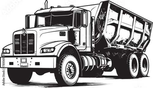 Dump Truck Doodles: Sketchy Icon Graphics Sketchy Haulage: Vector Sketch of Dump Truck Logo