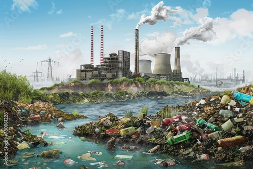 environment, Pollution and Waste Management, Plastic Pollution showing plastic waste in various environments #780061228