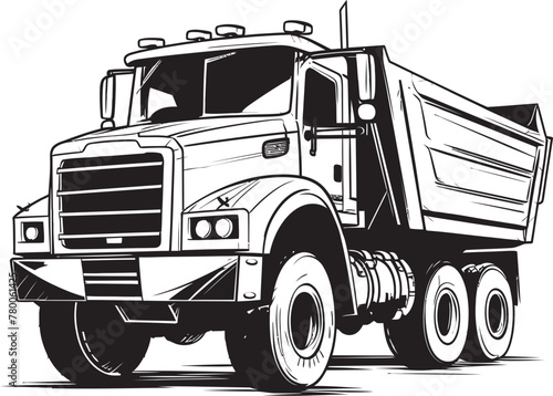 Dump Truck Doodles: Sketchy Icon Sketchy Haulage: Vector Sketch of Dump Truck