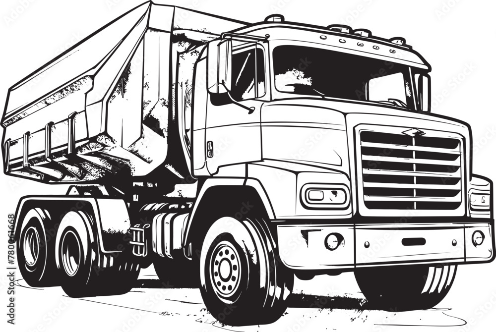 Sketchy Load: Dump Truck Emblem Dump Truck Express: Vector Logo Sketch Sketchy Load: Dump Truck Emblem Dump Truck Express: Vector Logo Sketch