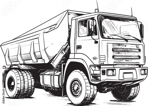 SketchHaul: Sketch Graphic of Dump Truck Icon DumpArtistry: Vector Sketch of Dump Truck Logo