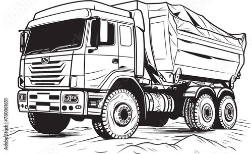 Dump Truck Express: Vector Logo Sketch Sketchy Payload: Dump Truck Icon