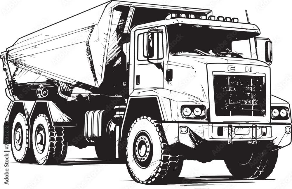 SketchHaul: Dump Truck Sketch Icon DumpArtistry: Sketch Graphic of Dump Truck Logo
