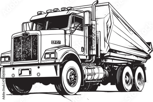 SketchHaulage: Sketch Graphic of Dump Truck Icon DumpExpress: Vector Dump Truck Sketch