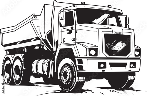 DumpSketcher: Vector Dump Truck Graphic HaulerSketch: Dump Truck Sketch Logo