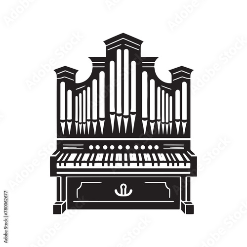 Creative Composition: Dynamic Organ Silhouette, Enhanced by Sleek Vector Design, Organ Illustration - Minimallest Organ Vector
