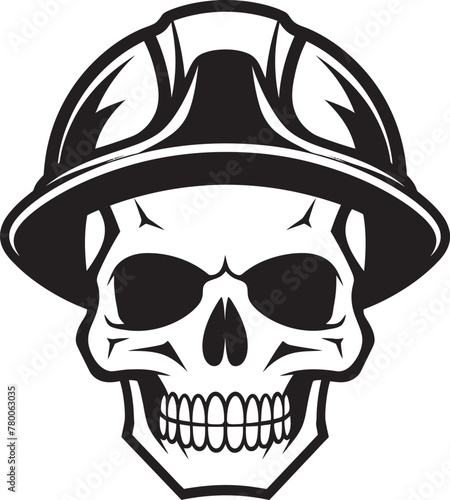 Hardhat Safety Skull: Iconic Worker Emblem Design Scaffold Skull Sentry: Worker Emblem Design