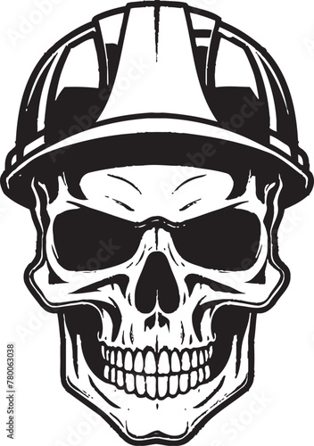 Scaffold Skull Sentry: Worker Emblem Design Skull Construction Guardian: Worker Safety Emblem